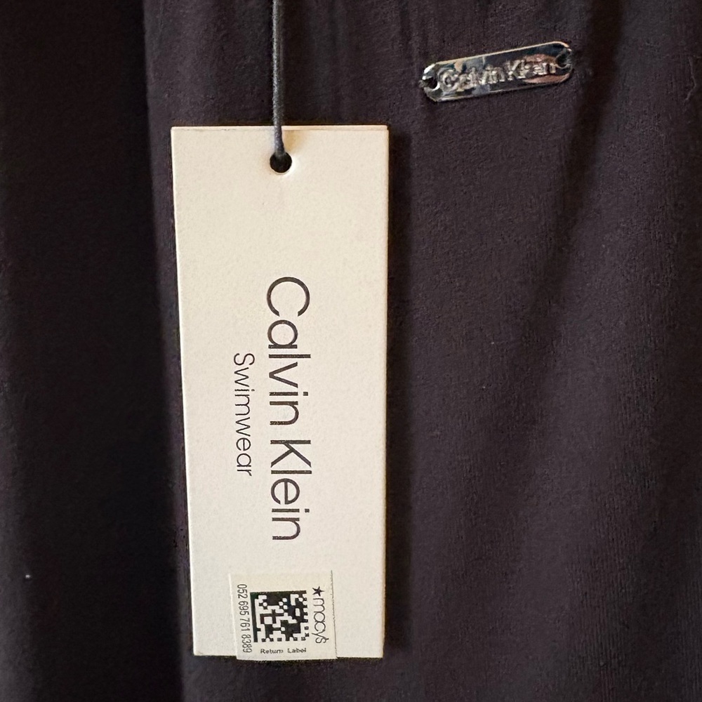 Calvin Klein Assymetrical black swim cover-up NWT size S/M - Picture 14 of 14